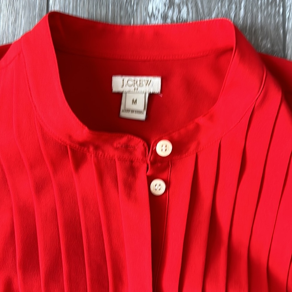 J Crew Pleated Tuxedo Buttondown Blouse - image 5